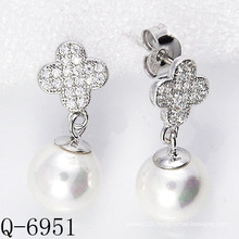 2015 Latest Styles Cultured Pearl Earrings 925 Silver (Q-6951)